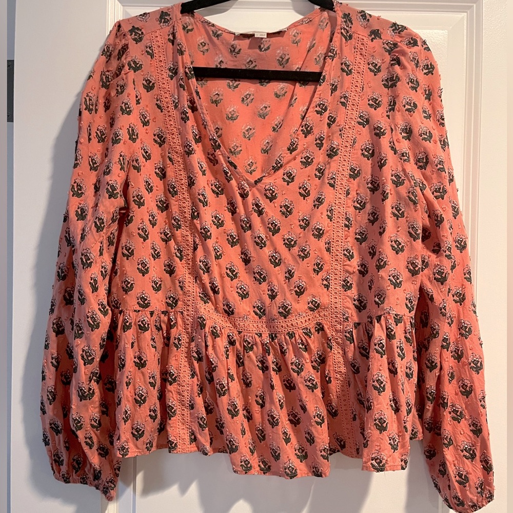 Loft peplum cropped blouse